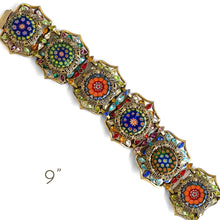 Load image into Gallery viewer, Millefiori Glass Moorish Statement Bracelet BR476