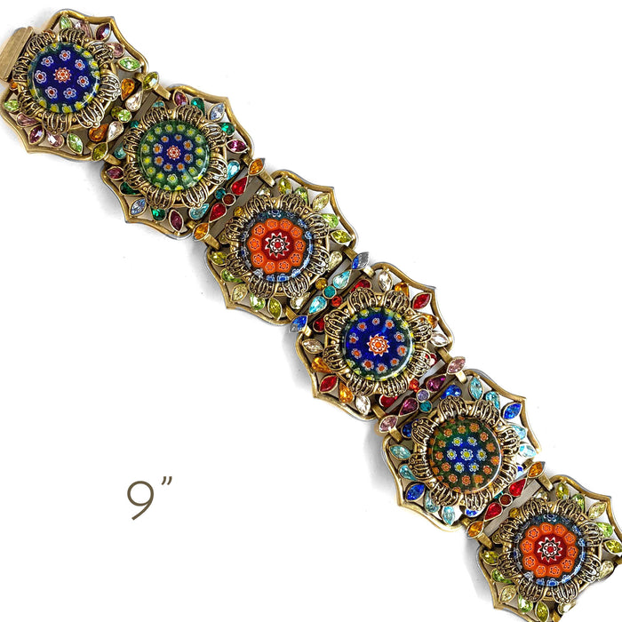 Millefiori Glass Moorish Statement Bracelet BR476