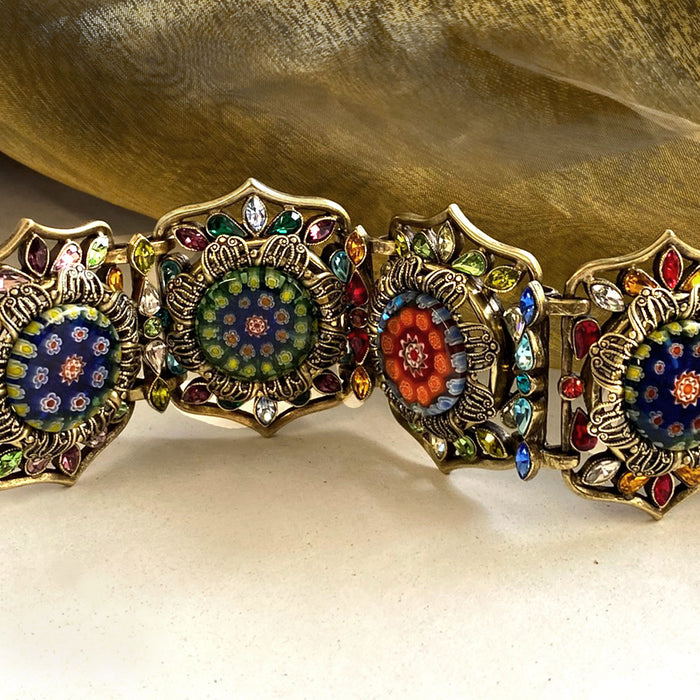 Millefiori Glass Moorish Statement Bracelet BR476