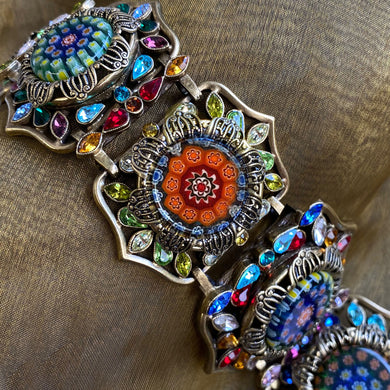 Millefiori Glass Moorish Statement Bracelet BR476