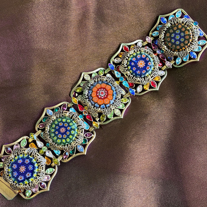 Millefiori Glass Moorish Statement Bracelet BR476