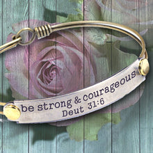 Load image into Gallery viewer, Be strong and courageous Bible Verse Bracelet BR504