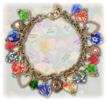 Load image into Gallery viewer, Candy Glass Hearts Charm Bracelet BR583