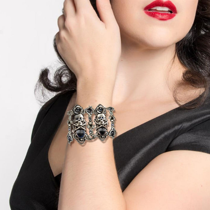 Skull and Crossbones Gothic Bracelet by Sweet Romance Sweet Romance Jewelry