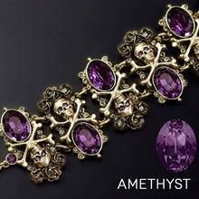 Load image into Gallery viewer, Elvira&#39;s Skulls and Roses Gothic Bracelet
