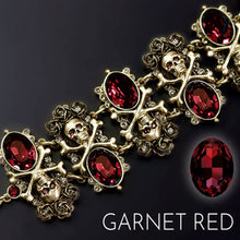 Load image into Gallery viewer, Elvira&#39;s Skulls and Roses Gothic Bracelet
