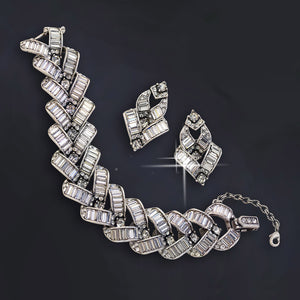 Art Deco Vee Baguette Crystal Bracelet BR763
