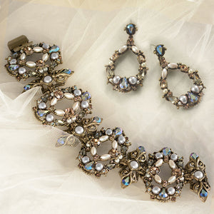 Encrusted Jewels & Pearls Bracelet
