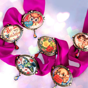 Retro Love Set of 6 Valentines Pins