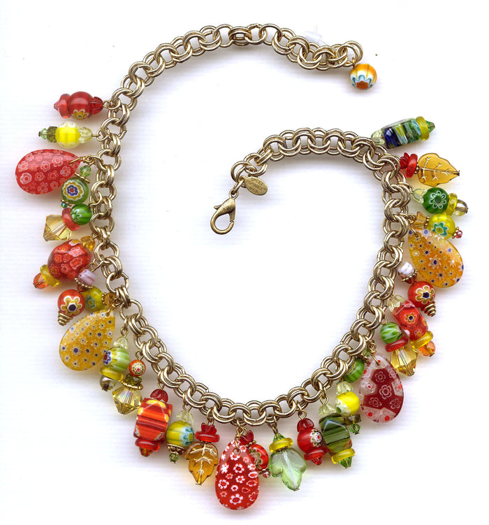 Millefiori Citrus Bead Necklace