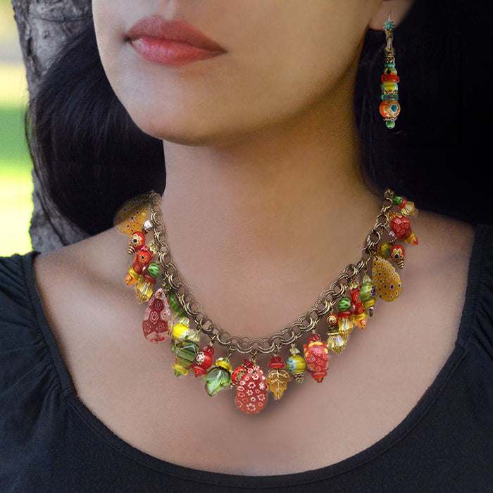 Millefiori Citrus Bead Necklace