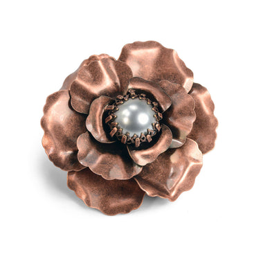 Copper Rose Brooch Pin