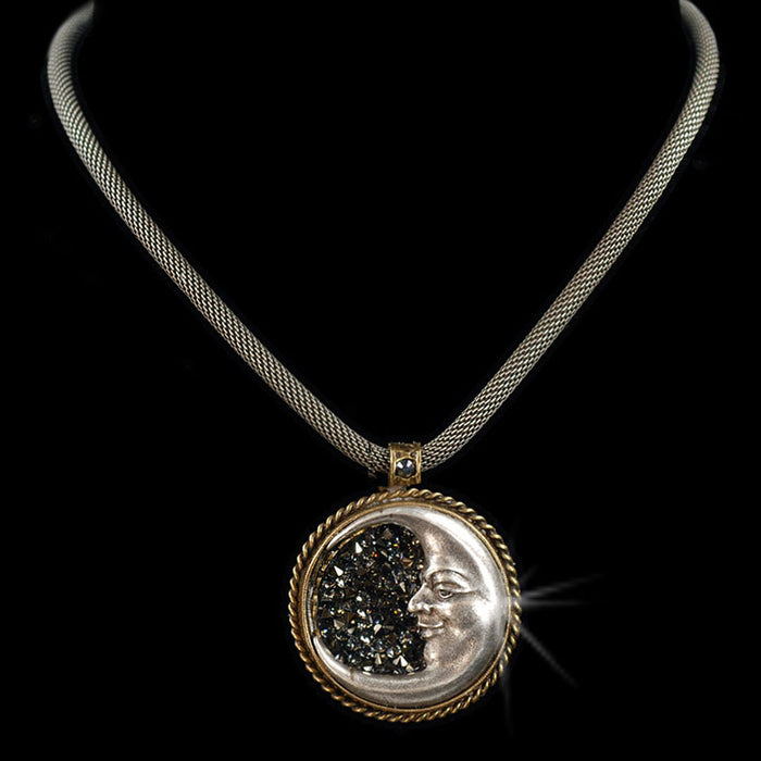 Crescent Silver Moon Necklace by Sweet Romance   N1282