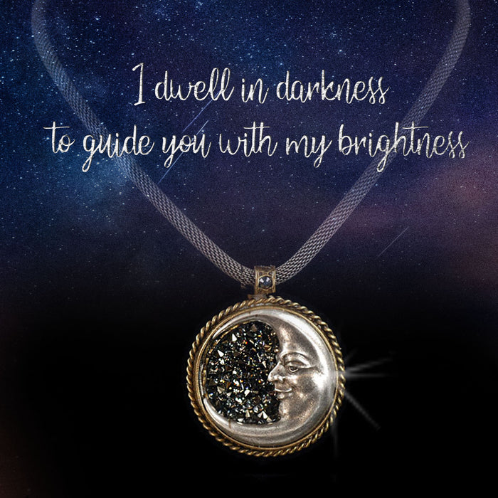 Crescent Silver Moon Necklace by Sweet Romance   N1282