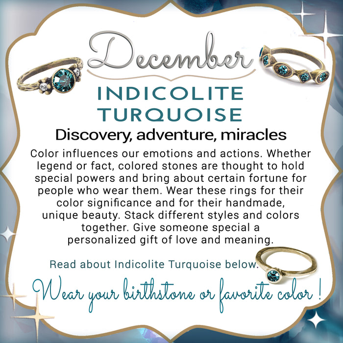 Stackable December Birthstone Ring - Indicolite Turquoise