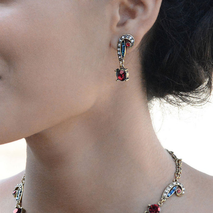 Red White & Blue Crystal Deco Earrings E1102-RWB
