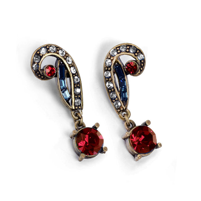 Red White & Blue Crystal Deco Earrings E1102-RWB