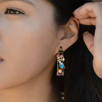 Art Deco Chinoiserie Earrings E1199