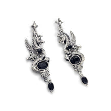 Load image into Gallery viewer, Griffin Elizabethan Gothic Dragon Earrings