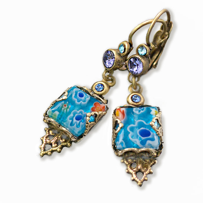 Millefiori Vintage Square Earrings E1382