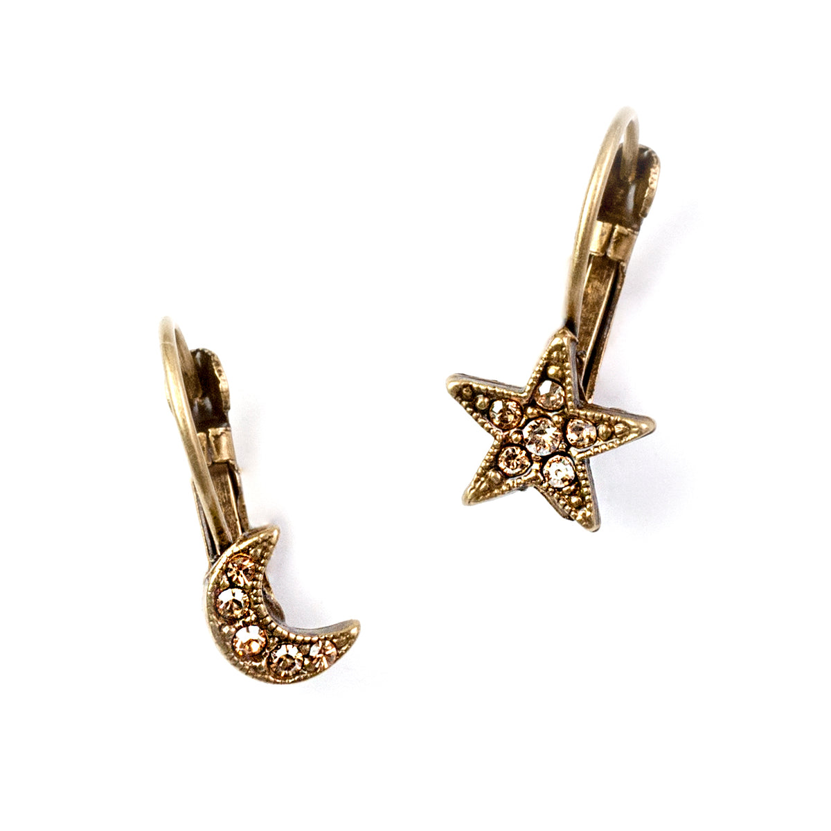 Star & Moon Earrings E1491 - sweetromanceonlinejewelry