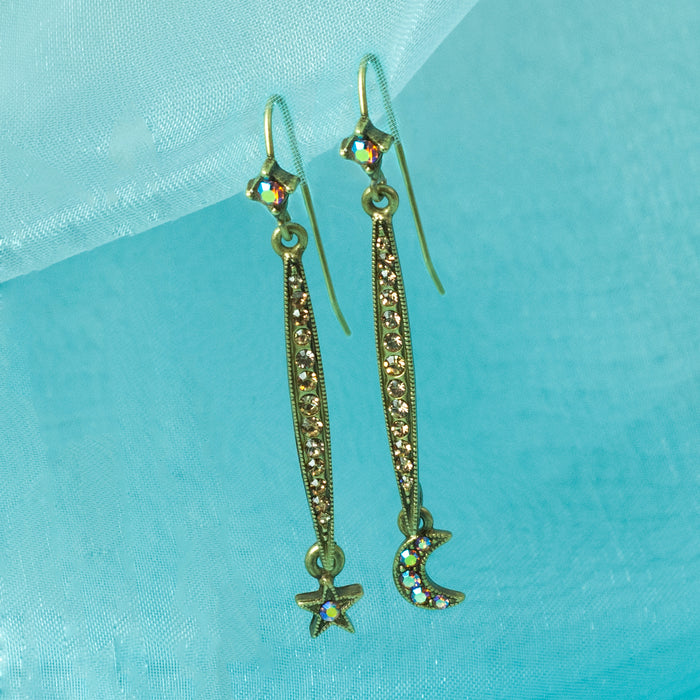 Longated Star & Moon Earring E1499 - sweetromanceonlinejewelry