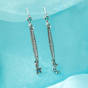 Longated Star & Moon Earring E1499 - sweetromanceonlinejewelry