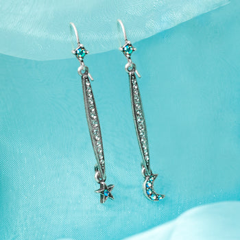 Longated Star & Moon Earring E1499 - sweetromanceonlinejewelry