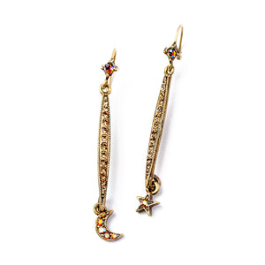 Longated Star & Moon Earring E1499 - sweetromanceonlinejewelry