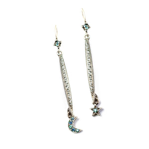 Longated Star & Moon Earring E1499 - sweetromanceonlinejewelry