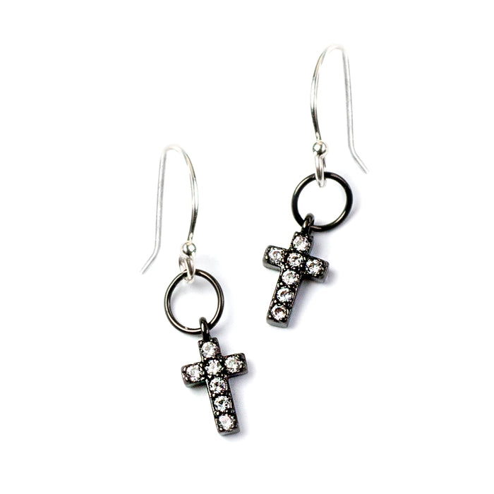 Tiny Cross Earrings E1513 - sweetromanceonlinejewelry