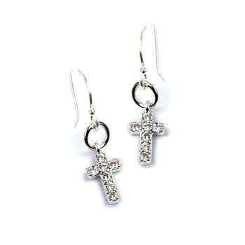 Tiny Cross Earrings E1513 - sweetromanceonlinejewelry