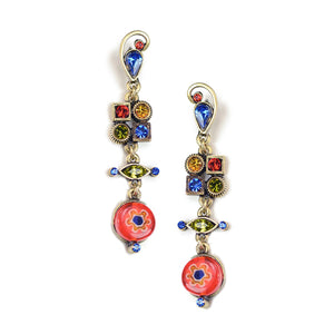 Millefiori Glass Modern Art Earrings E512