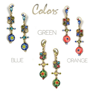Millefiori Glass Modern Art Earrings E512