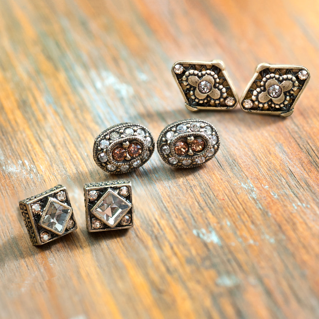 Crystal Stud Earring Set Sweet Romance E636 - sweetromanceonlinejewelry