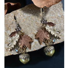 Load image into Gallery viewer, Autumn Leaves &amp; Acorn Earrings  E648L