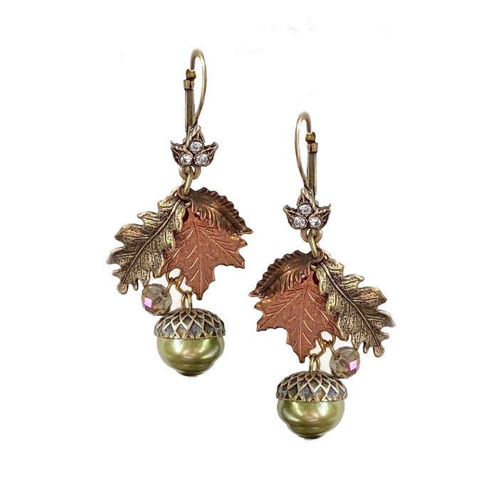 Autumn Leaves & Acorn Earrings  E648L