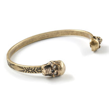 Load image into Gallery viewer, Elvira&#39;s Skull Tipped Skinny Cuff Gothic Bracelet
