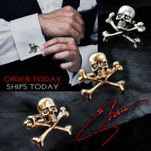 Load image into Gallery viewer, Elvira&#39;s Limited Edition Skull Cufflinks EL_CL100