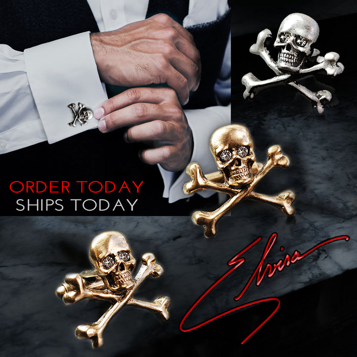 Elvira s Limited Edition Skull Cufflinks EL CL100 Sweet Romance Jewelry