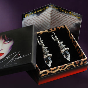 Elvira's Mystic Crystal Snake Earrings