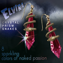 Load image into Gallery viewer, Elvira&#39;s Mystic Crystal Snake Earrings