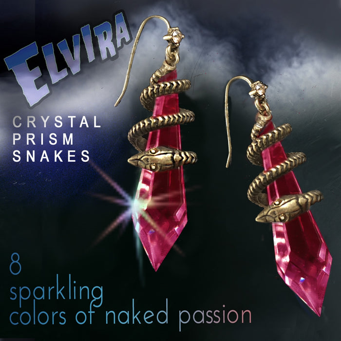 Elvira's Mystic Crystal Snake Earrings