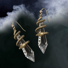 Load image into Gallery viewer, Elvira&#39;s Mystic Crystal Snake Earrings