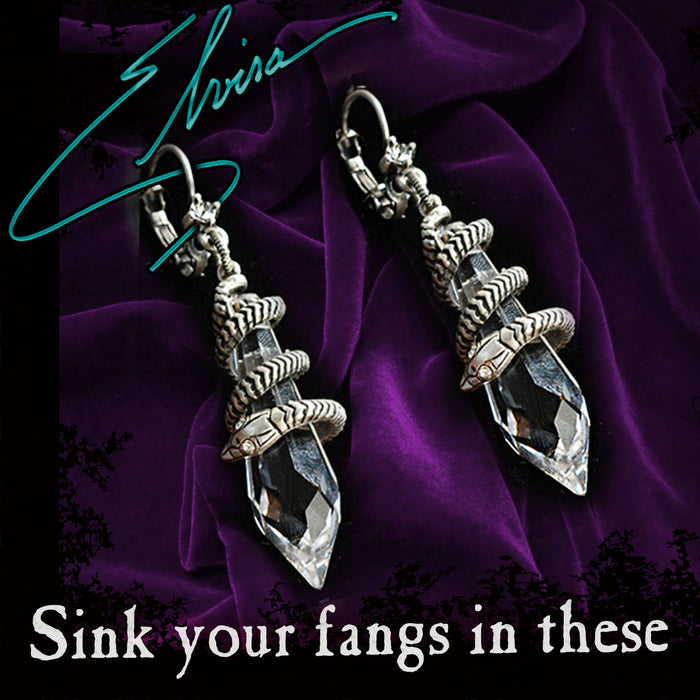 Elvira's Mystic Crystal Snake Earrings EL_E102