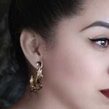 Load image into Gallery viewer, Elvira&#39;s Bat Hoop Earrings EL_E103