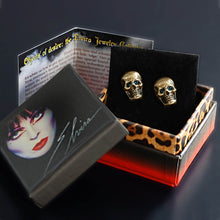 Load image into Gallery viewer, Elvira&#39;s Skull Stud Earrings