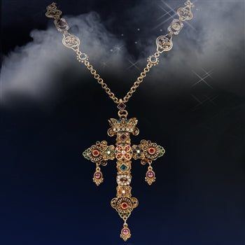 Elvira's Gothic Jewel Cross Necklace