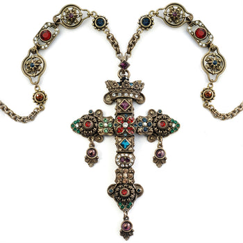 Elvira's Gothic Jewel Cross Necklace