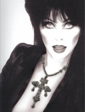 Load image into Gallery viewer, Elvira&#39;s Gothic Jewel Cross Necklace